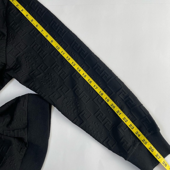 Makobi M4232 Bianchi Jacquard Crewneck Sweatshirt Size 3XL Black Embossed Print - Picture 14 of 14